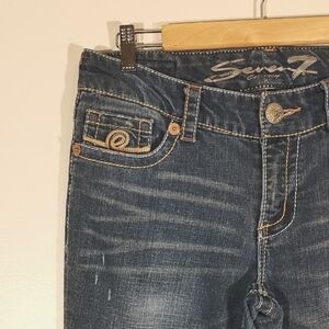 Seven7 Blue Boot Cut Jeans with Classic Flare